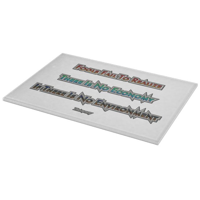 Economy vs Environment Cutting Board (Corner)
