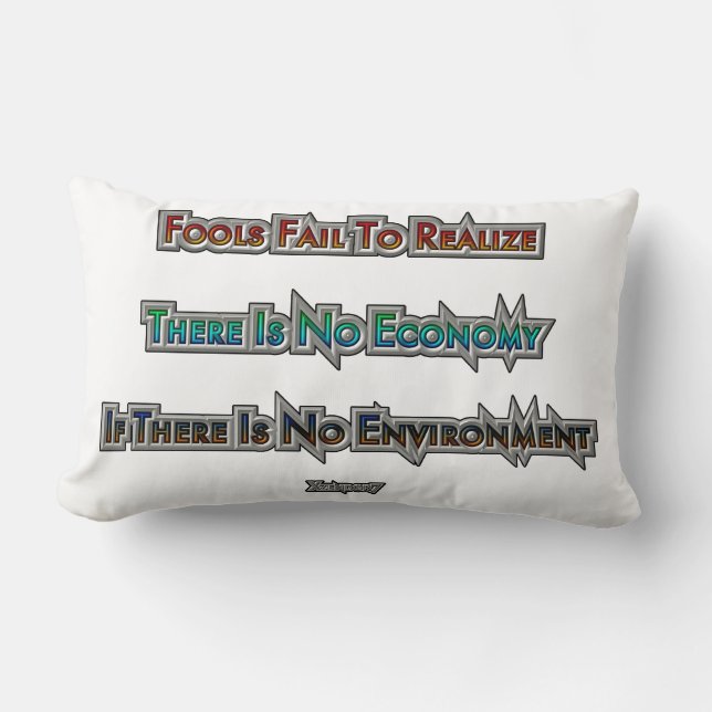 Economy vs Environment Lumbar Pillow (Front)