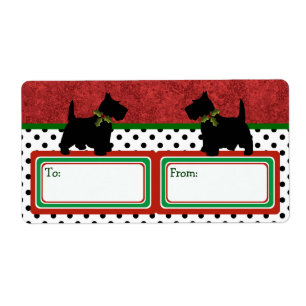 Écossais Terrier d'étiquette de cadeau de Noël