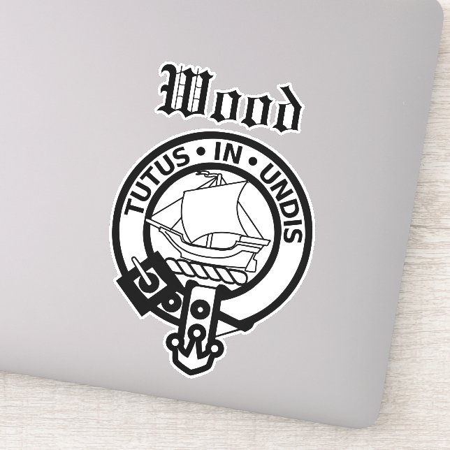 Ecosse Clan Bois Crest Badge Grand Sticker (Détail)