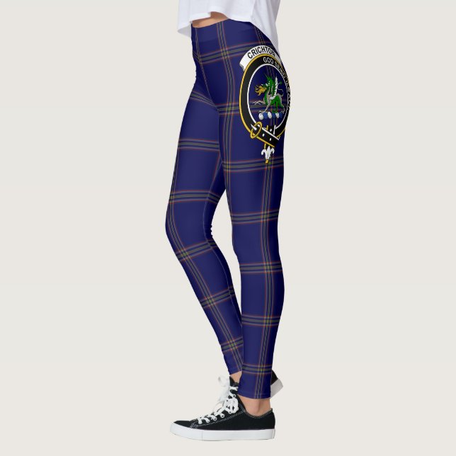 Ecosse Clan Crichton Crest Tartan Femmes Leggings (Gauche)