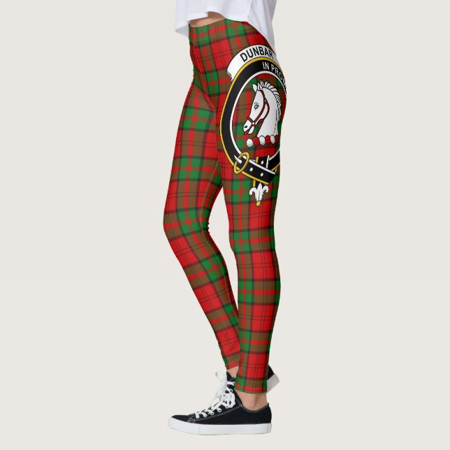Ecosse Clan Dunbar Crest Tartan Femmes Leggings (Gauche)