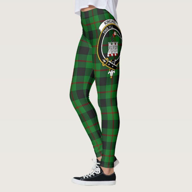 Ecosse Clan Kincaid Crest Tartan Femmes Leggings (Gauche)