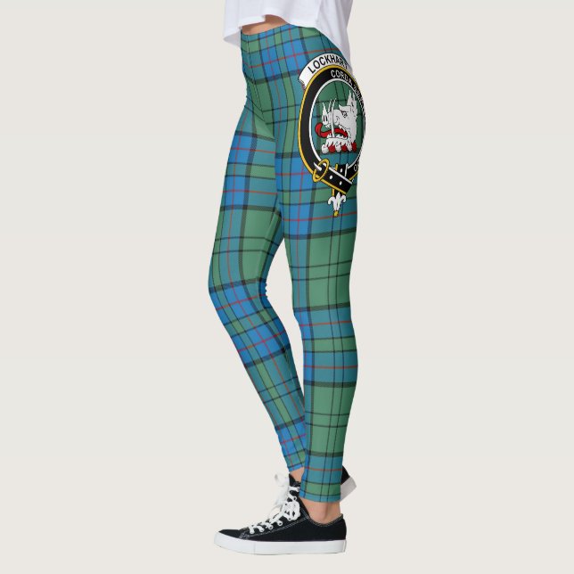 Ecosse Clan Lockhart Crest Tartan Femmes Leggings (Gauche)