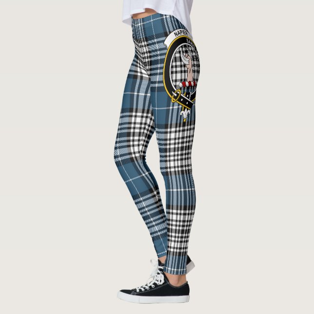 Ecosse Clan Napier Crest Tartan Femmes Leggings (Gauche)