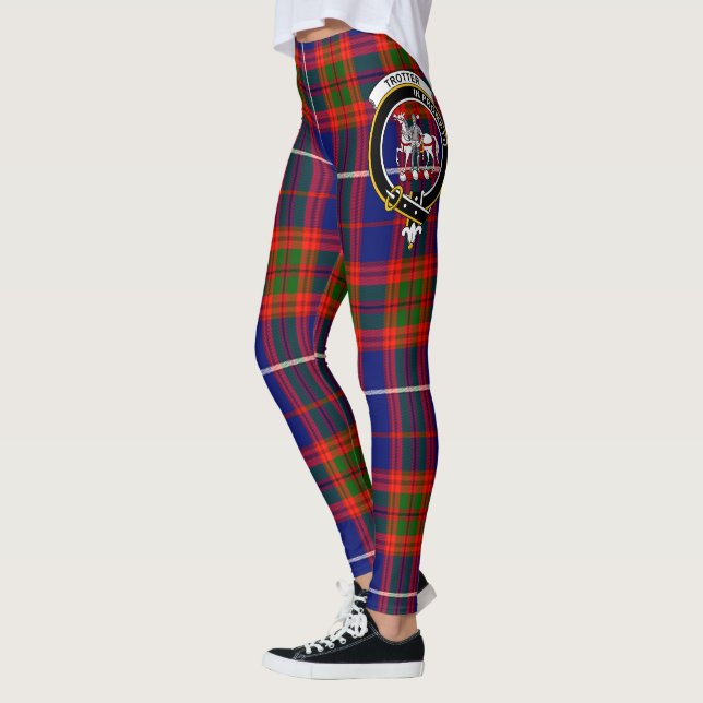 Ecosse Clan Trotter Crest Tartan Femmes Leggings (Gauche)
