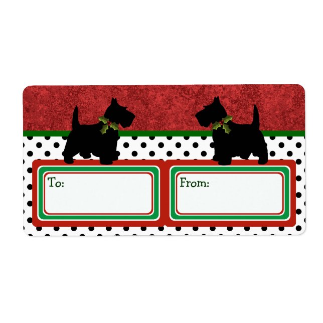 Ecosse Fun Christmas Gig Tag Scottish Terrier (Devant)