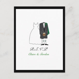 Ecosse Mariage de mariée et de mariée RSVP - vert