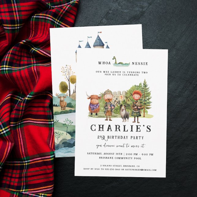 Ecosse Thème Anniversaire Fête Invitation (Créateur téléchargé)