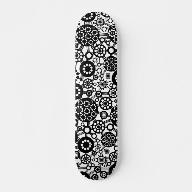 Ecosystem - Black on White Skateboard (Front)