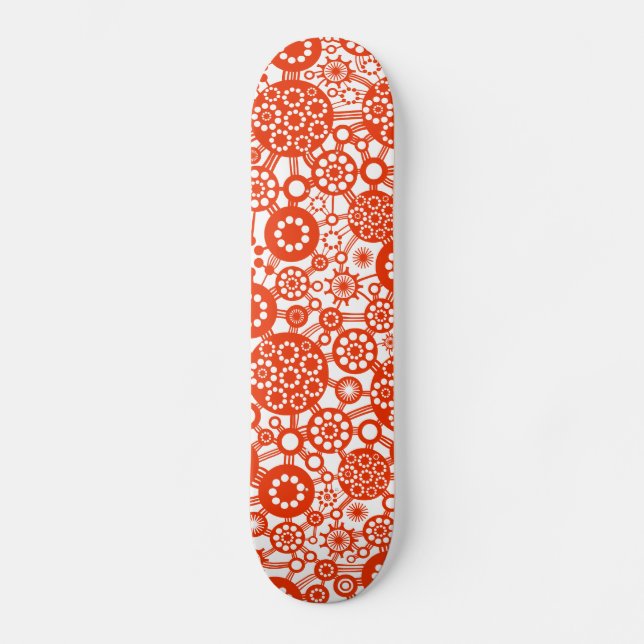 Ecosystem - Brick Red on White Skateboard (Front)