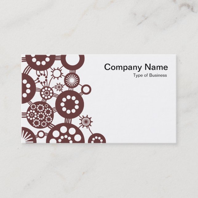 Ecosystem - Chocolate Brown on White Business Card (Front)
