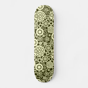 Ecosystem - Cream on Dark Olive Skateboard