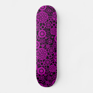 Ecosystem - Deep Violet on Black Skateboard