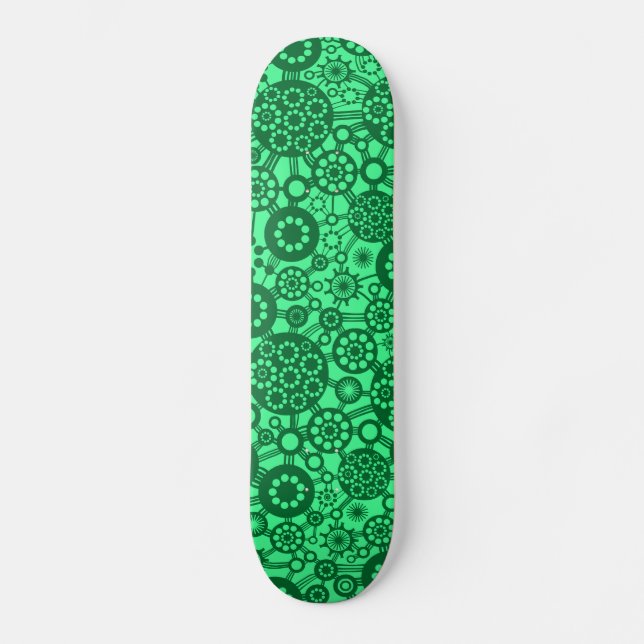 Ecosystem - Forest Green on Mint Green Skateboard (Front)