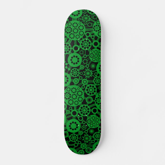 Ecosystem - Grass Green on Black Skateboard (Front)