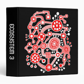 Ecosystem III (1.5in) - Red and White on Black Binder