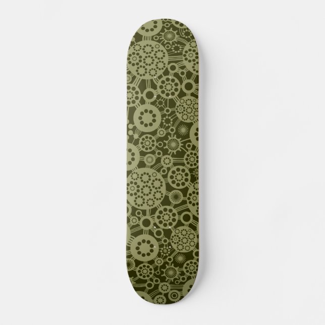 Ecosystem - Khaki on Dark Olive Skateboard (Front)