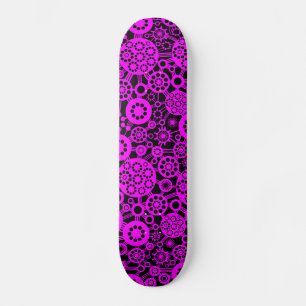 Ecosystem - Magenta on Black Skateboard
