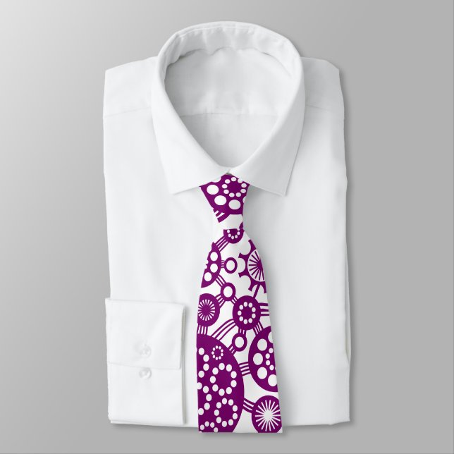 Ecosystem - Plum on White Tie (Tied)