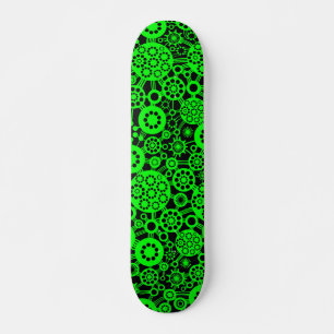 Ecosystem (Retro) - Green on Black Skateboard