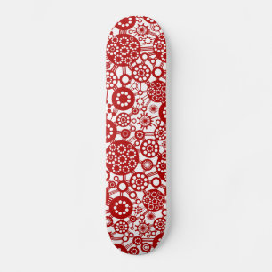 Ecosystem - Ruby Red on White Skateboard