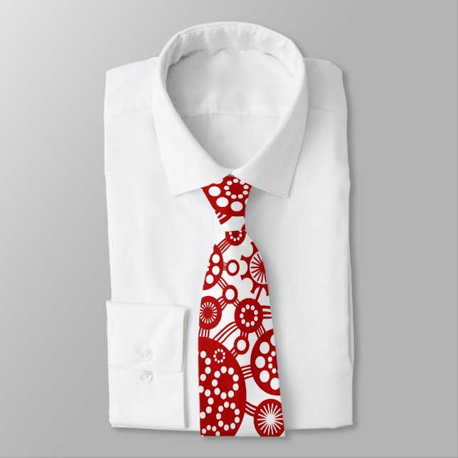 Ecosystem - Ruby Red on White Tie (Tied)