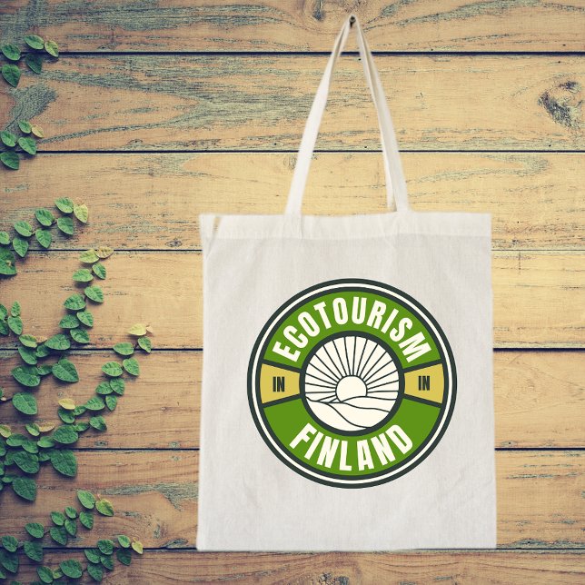 Ecotourism in Finland Green Slow Travel Logo Tote Bag (Creator Uploaded)