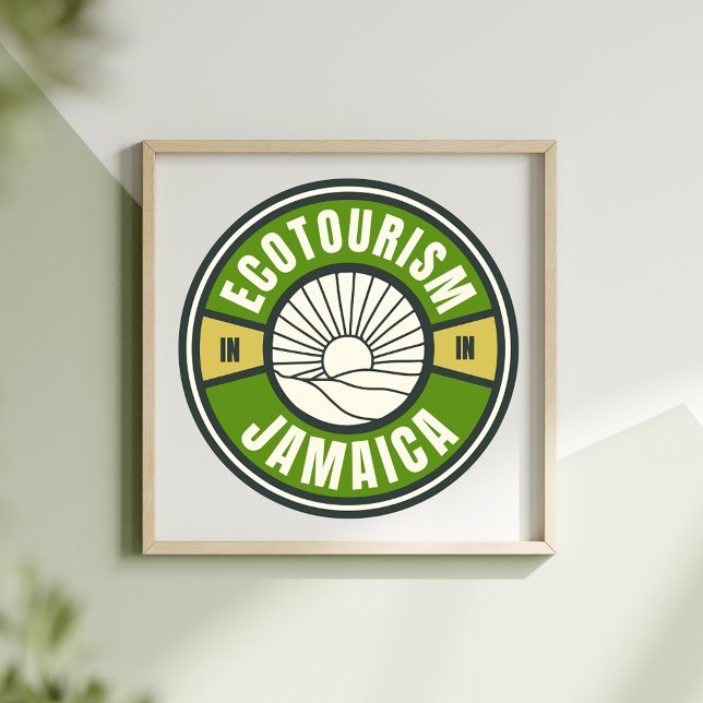 Ecotourism Jamaica Green Slow Travel Logo Poster (Creator Uploaded)