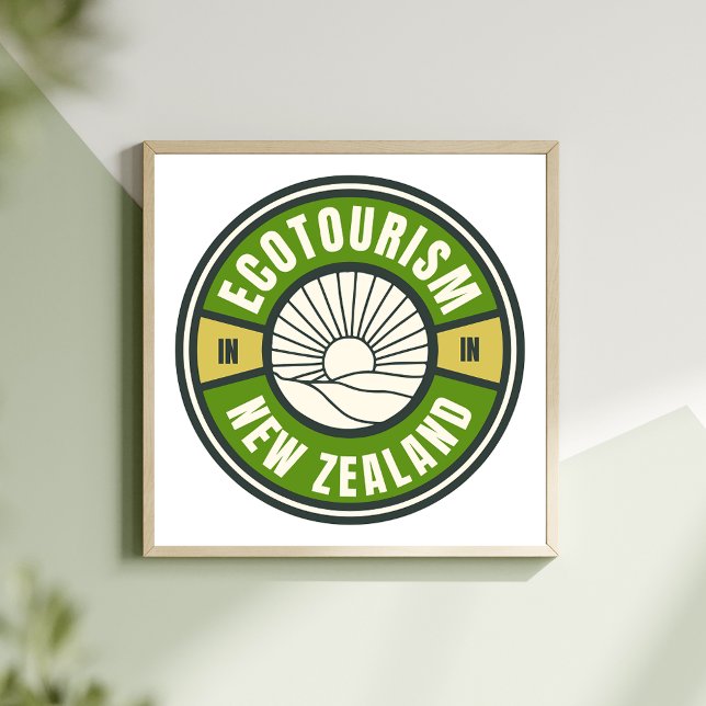 Ecotourism New Zealand Green Slow Travel Logo Poster (Creator Uploaded)