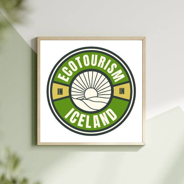 Ecotourism Nordic Iceland Green Slow Travel Logo Poster (Creator Uploaded)