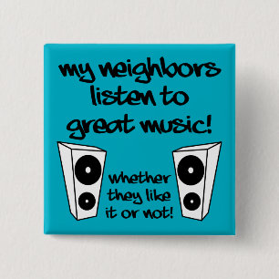 Écouter de la musique forte bouton badge épinglett