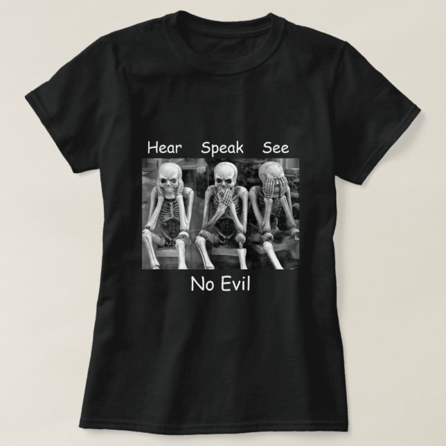 Écouter parler Voir pas de Esquisses mal T-shirt (Design devant)