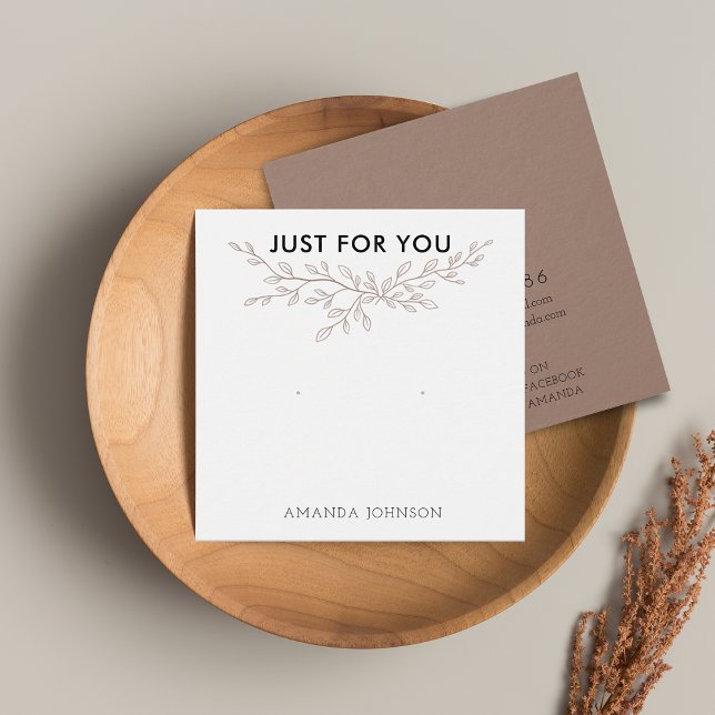 Écouteur Écouteur Carte d'affichage Branche modern (Stud Earring Display Card Modern Branch Earthy Brown)