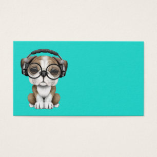 Écouteurs de port du DJ de chiot mignon de