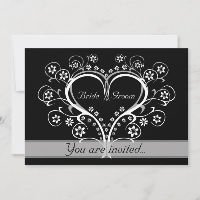 Écoutez mes invitations de mariage de coeur (Devant)