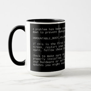 Écran Bleu de la mort de Windows - BSOD - Mug noir