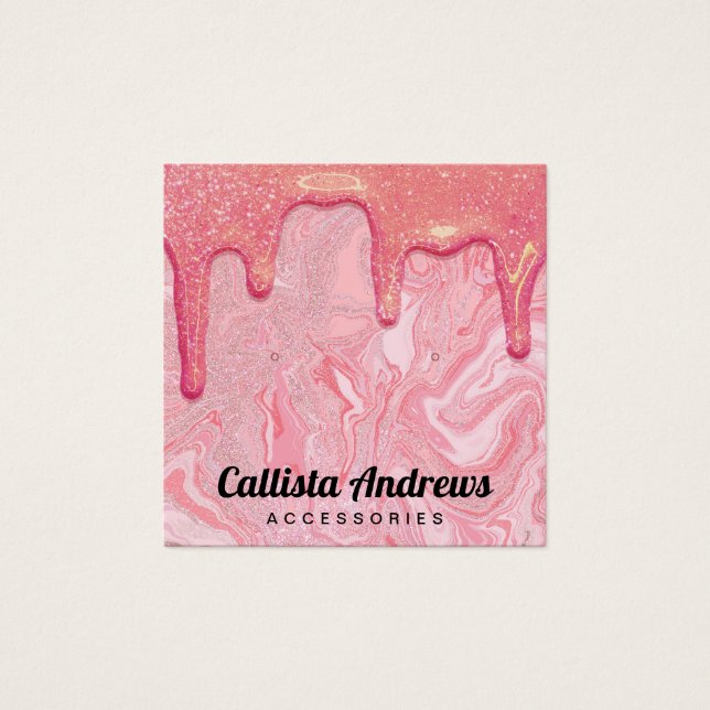 Écran Chic Parties scintillant rose en marbre Lect (Devant)