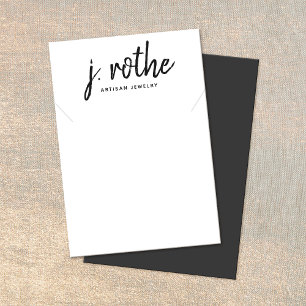 Écran de bijoux en collier blanc manuscrit