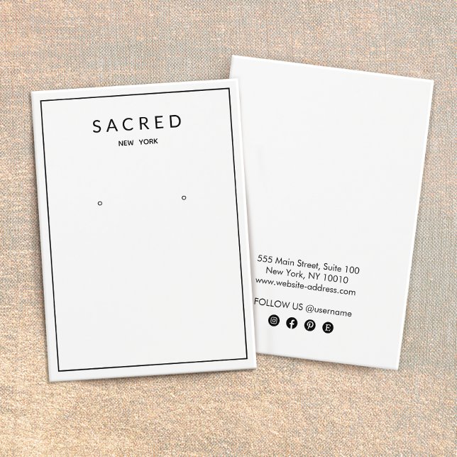 Écran de bijoux simple blanc moderne (Créateur téléchargé)