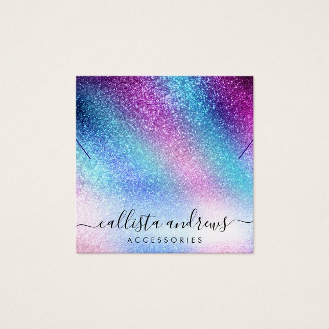 Écran de collier de Parties scintillant bleu viole (Devant)