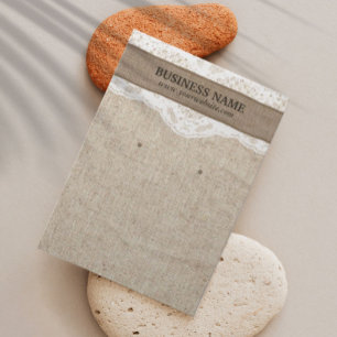 Écran de l'oreille Vintage Burlap et dentelle rust