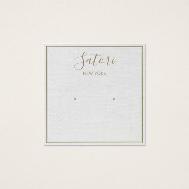 Écran d'oreille à la signature de lin gris clair (Devant)