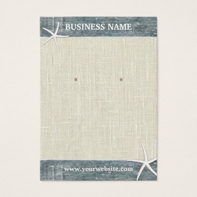 Écran d'oreille Burlap rustique et Starfish en boi (Devant)