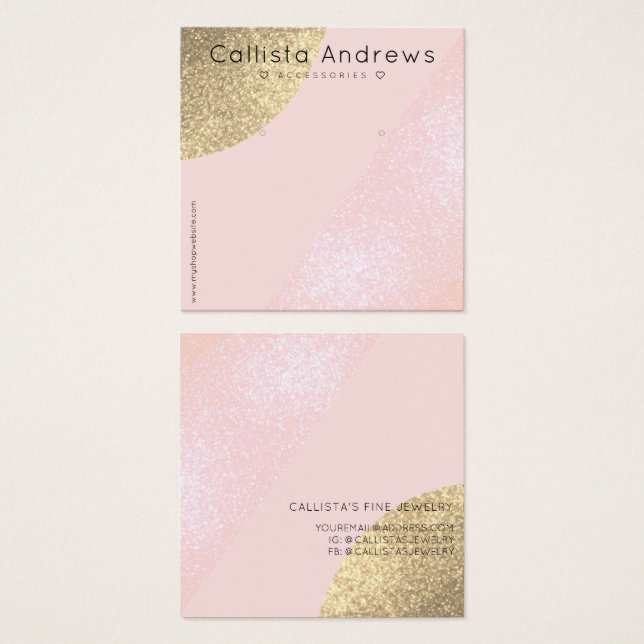 Écran d'oreille de Parties scintillant en or rose  (Devant & derrière)