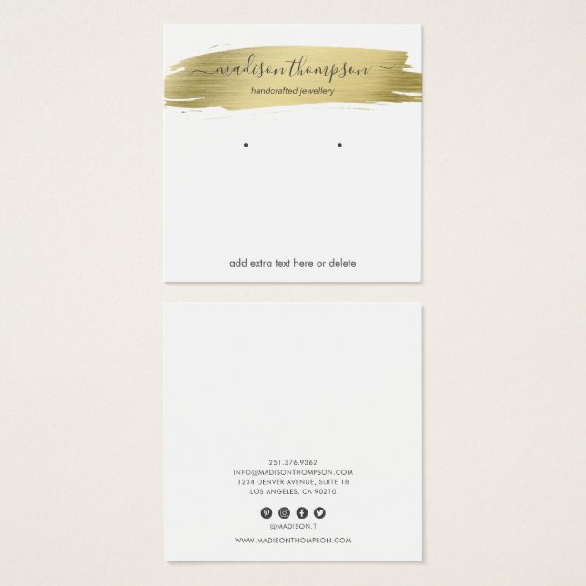 Écran d'oreille moderne Gold Chic (Devant & derrière)