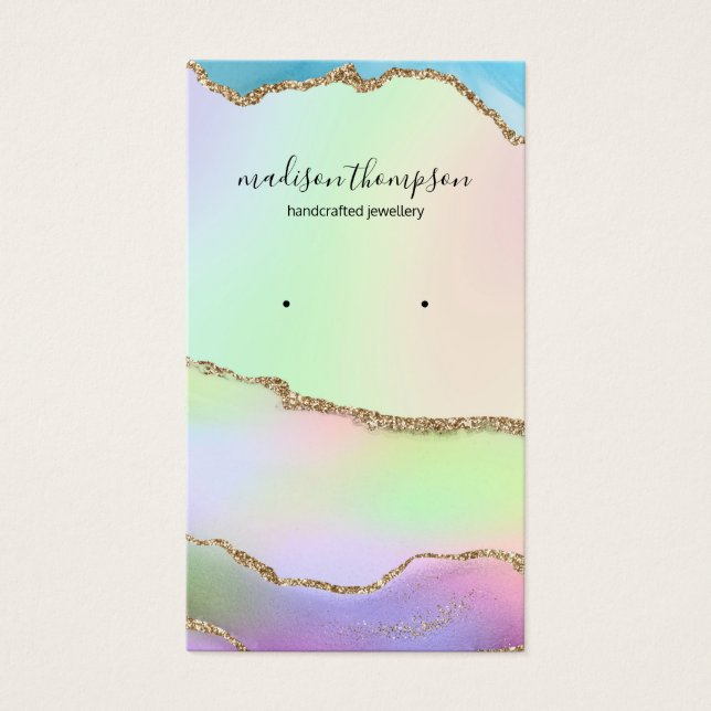 Écran d'oreille Pastel Rainbow Gold Bijoux (Devant)