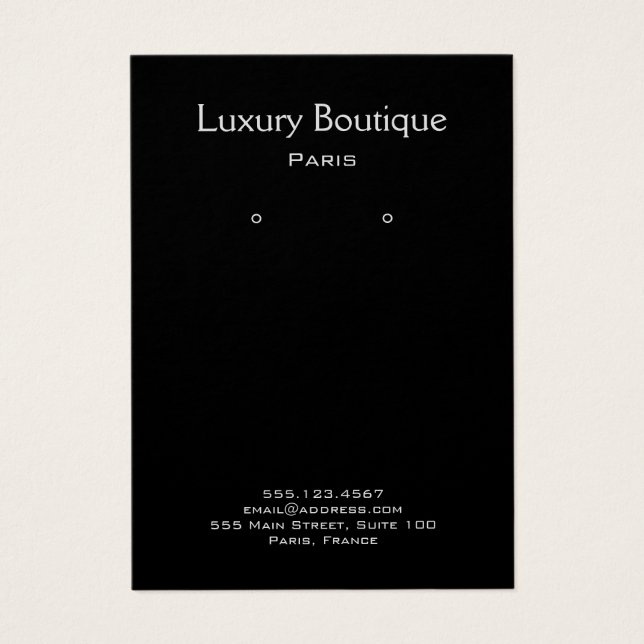 Écran d'oreille pour bijoux noirs minimes (Devant)