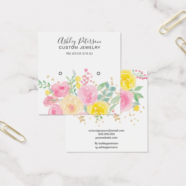 Écran d'oreille rose floral (Bureau)