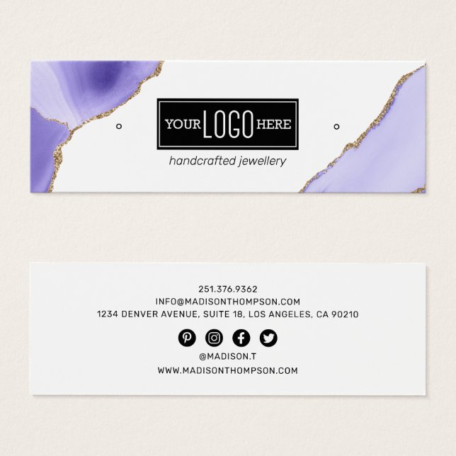 Écran du logo de l'oreille au vieillissement viole (Devant & derrière)